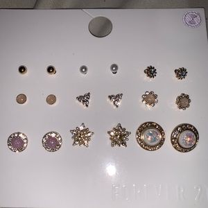 Set of 9 Earring Studs